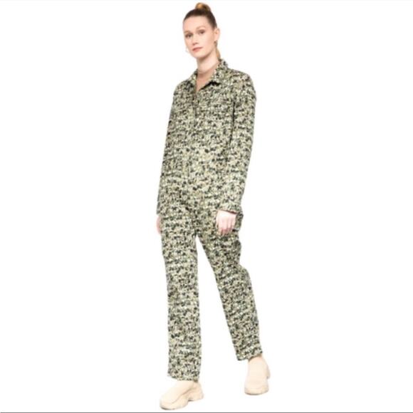 Wild Fang x BP Olive Beige Reptile Utility Oversized Coverall Jumpsuit NWT XXS - Picture 5 of 10